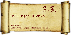 Hellinger Blanka névjegykártya